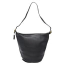 Coach Shoulder Bag Leather Black Gold Auth 137996-3