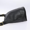 Coach Shoulder Bag Leather Black Gold Auth 137996-5