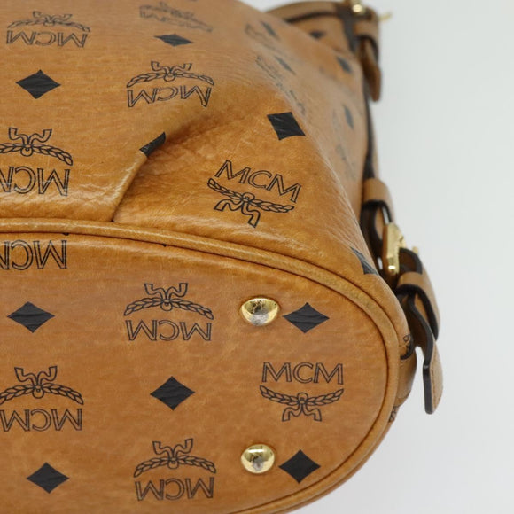 MCM Logogram Vicetos Shoulder Bag PVC Leather Brown Gold Auth 138000