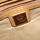 MCM Logogram Vicetos Shoulder Bag PVC Leather Brown Gold Auth 138000-10