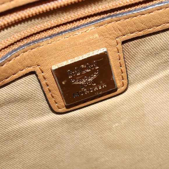 MCM Logogram Vicetos Shoulder Bag PVC Leather Brown Gold Auth 138000