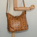 MCM Logogram Vicetos Shoulder Bag PVC Leather Brown Gold Auth 138000-20