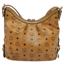MCM Logogram Vicetos Shoulder Bag PVC Leather Brown Gold Auth 138000-2