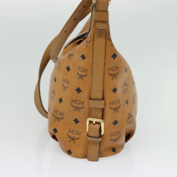 MCM Logogram Vicetos Shoulder Bag PVC Leather Brown Gold Auth 138000