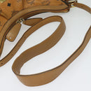 MCM Logogram Vicetos Shoulder Bag PVC Leather Brown Gold Auth 138000-7