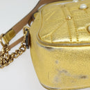 GUCCI GG Marmont Small Camera bag Chain Bag Leather Gold 447632 Auth 138001V-14
