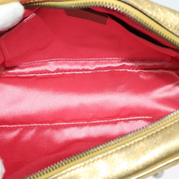 GUCCI GG Marmont Small Camera bag Chain Bag Leather Gold 447632 Auth 138001