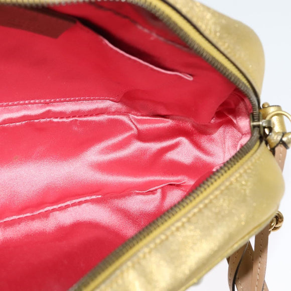 GUCCI GG Marmont Small Camera bag Chain Bag Leather Gold 447632 Auth 138001