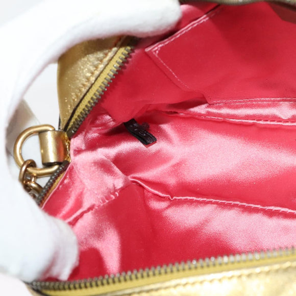 GUCCI GG Marmont Small Camera bag Chain Bag Leather Gold 447632 Auth 138001