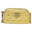 GUCCI GG Marmont Small Camera bag Chain Bag Leather Gold 447632 Auth 138001-2