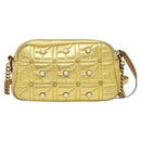 GUCCI GG Marmont Small Camera bag Chain Bag Leather Gold 447632 Auth 138001V-2