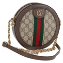 GUCCI GG Supreme Ophidia Chain Web Sherry Line Bag PVC Beige 550618 Auth 138002A-1