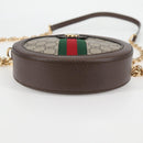 GUCCI GG Supreme Ophidia Chain Web Sherry Line Bag PVC Beige 550618 Auth 138002A-5