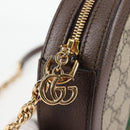 GUCCI GG Supreme Ophidia Chain Web Sherry Line Bag PVC Beige 550618 Auth 138002A-10