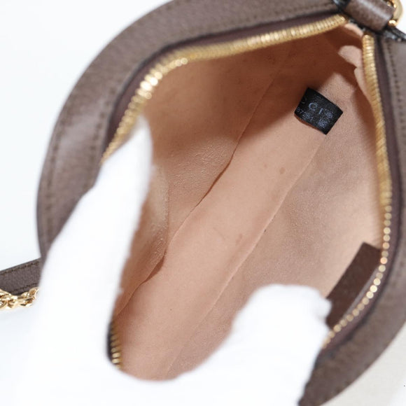 GUCCI GG Supreme Ophidia Chain Web Sherry Line Bag PVC Beige 550618 Auth 138002A