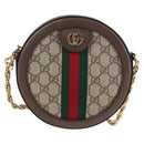 GUCCI GG Supreme Ophidia Chain Web Sherry Line Bag PVC Beige 550618 Auth 138002A-13