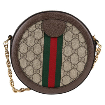 GUCCI GG Supreme Ophidia Chain Web Sherry Line Bag PVC Beige 550618 Auth 138002A - 0