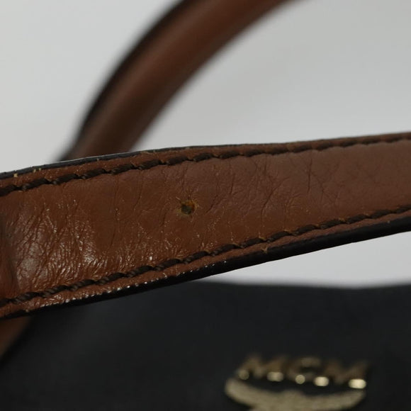 MCM Vicetos Logogram Hand Bag Leather 2way Black Auth 138003