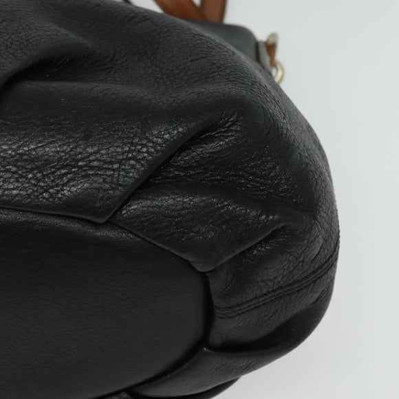 MCM Vicetos Logogram Hand Bag Leather 2way Black Auth 138003