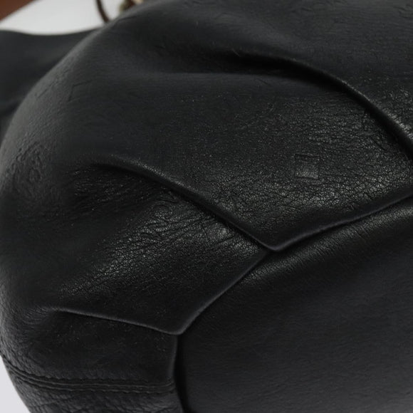 MCM Vicetos Logogram Hand Bag Leather 2way Black Auth 138003