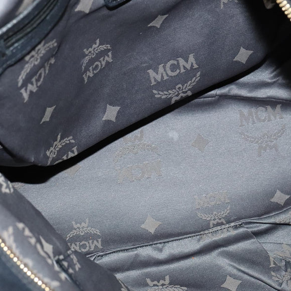 MCM Vicetos Logogram Hand Bag Leather 2way Black Auth 138003