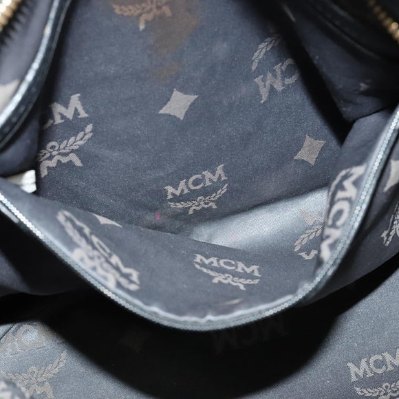 MCM Vicetos Logogram Hand Bag Leather 2way Black Auth 138003