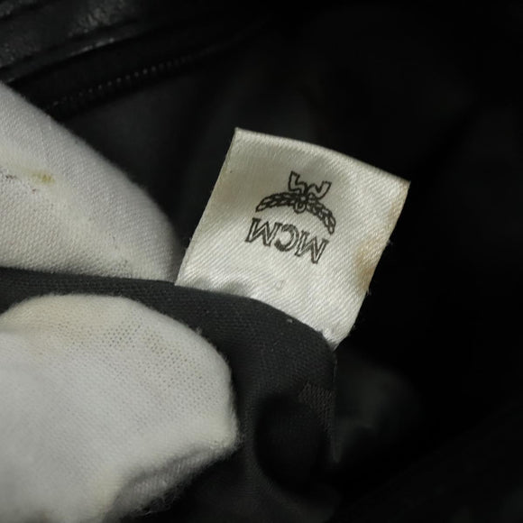 MCM Vicetos Logogram Hand Bag Leather 2way Black Auth 138003