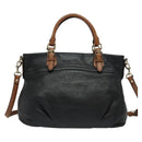 MCM Vicetos Logogram Hand Bag Leather 2way Black Auth 138003-3