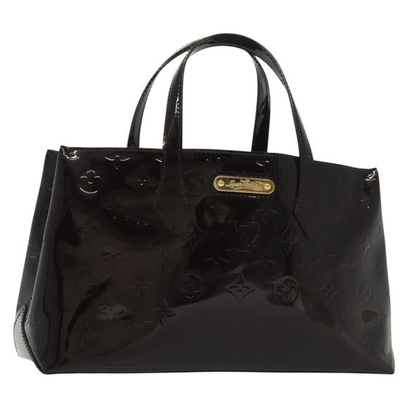 LOUIS VUITTON Monogram Vernis Wilshire PM Hand Bag Amarante M93641 Auth 138023