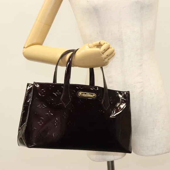 LOUIS VUITTON Monogram Vernis Wilshire PM Hand Bag Amarante M93641 Auth 138023