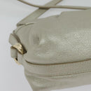 BVLGARI Chandra Shoulder Bag Leather White Gold Auth 138027-17