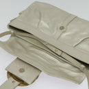 BVLGARI Chandra Shoulder Bag Leather White Gold Auth 138027-10