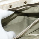 BVLGARI Chandra Shoulder Bag Leather White Gold Auth 138027-21