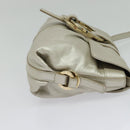 BVLGARI Chandra Shoulder Bag Leather White Gold Auth 138027-4