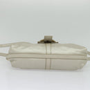 BVLGARI Chandra Shoulder Bag Leather White Gold Auth 138027-5