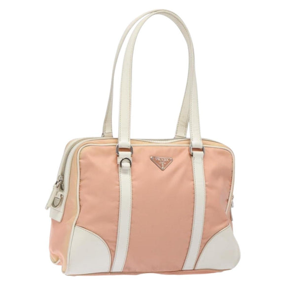 PRADA Shoulder Bag Nylon Pink Silver Auth 138032
