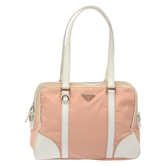 PRADA Shoulder Bag Nylon Pink Silver Auth 138032
