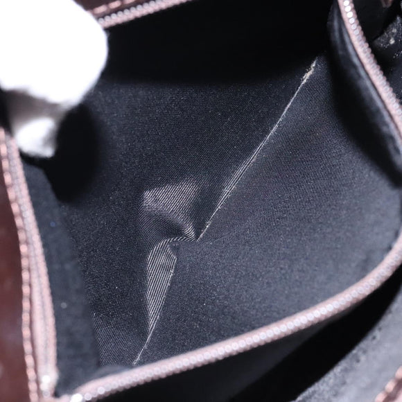 BURBERRY Nova Check Hand Bag Canvas Beige Silver Auth 138052