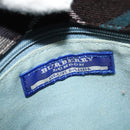 BURBERRY Nova Check Blue Label Shoulder Bag Canvas Blue Silver Auth 138053-14