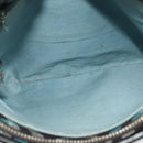 BURBERRY Nova Check Blue Label Shoulder Bag Canvas Blue Silver Auth 138053-15