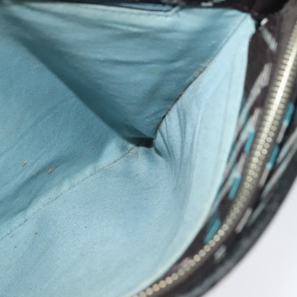 BURBERRY Nova Check Blue Label Shoulder Bag Canvas Blue Silver Auth 138053