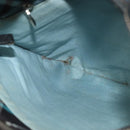 BURBERRY Nova Check Blue Label Shoulder Bag Canvas Blue Silver Auth 138053-17