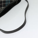 BURBERRY Nova Check Blue Label Shoulder Bag Canvas Blue Silver Auth 138053-7