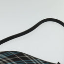 BURBERRY Nova Check Blue Label Shoulder Bag Canvas Blue Silver Auth 138053-8