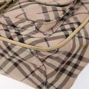 BURBERRY Nova Check Blue Label Shoulder Bag Nylon Pink Silver Auth 138054-15