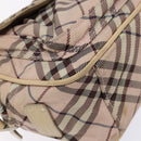 BURBERRY Nova Check Blue Label Shoulder Bag Nylon Pink Silver Auth 138054-16