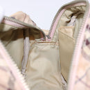 BURBERRY Nova Check Blue Label Shoulder Bag Nylon Pink Silver Auth 138054-21