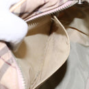 BURBERRY Nova Check Blue Label Shoulder Bag Nylon Pink Silver Auth 138054-22