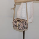 BURBERRY Nova Check Blue Label Shoulder Bag Nylon Pink Silver Auth 138054-24