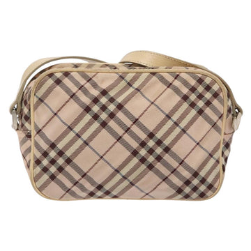 BURBERRY Nova Check Blue Label Shoulder Bag Nylon Pink Silver Auth 138054 - 0